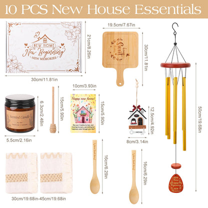 Hoemwarm House Warming Gifts New Home,10 Pcs New House Essentials Closing Gifts for Homebuyers,Gift Basket with Serving Boards Realtors Closing Gift for Women Men