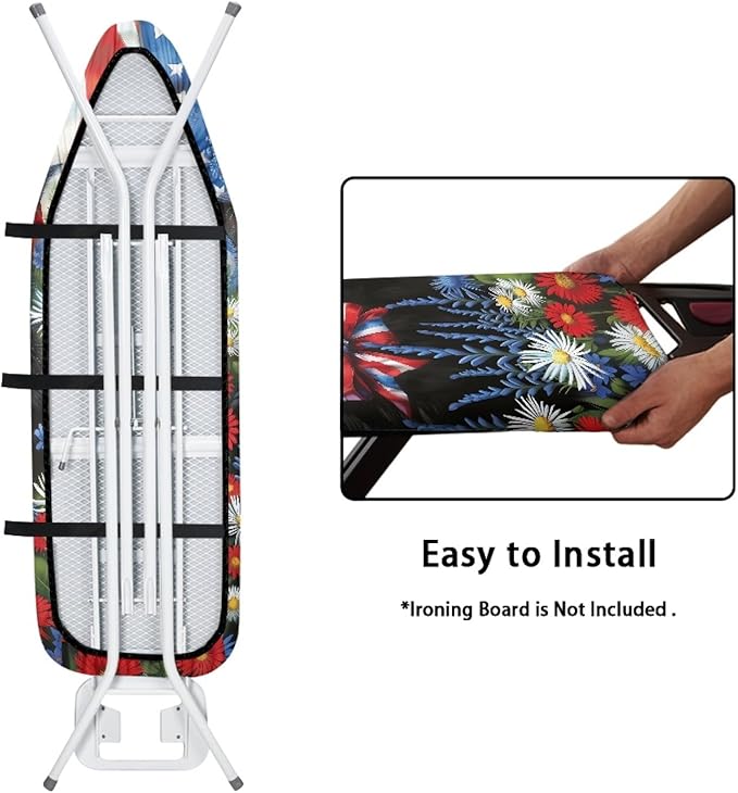 GLENLCWE American Flag Cat Ironing Board Cover Scorch Resistant Patriotic Iron