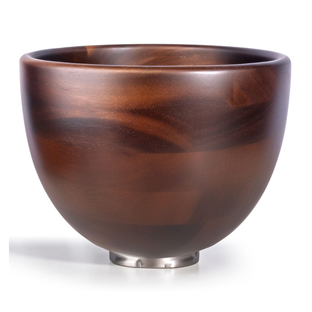 ADVANCEDSIL Premium Solid Walnut Wood Mixing Bowl Compatible with 4.5 & 5 QT Tilt-Head Models Natural Wooden Bowl with Stainless Steel Locking Base