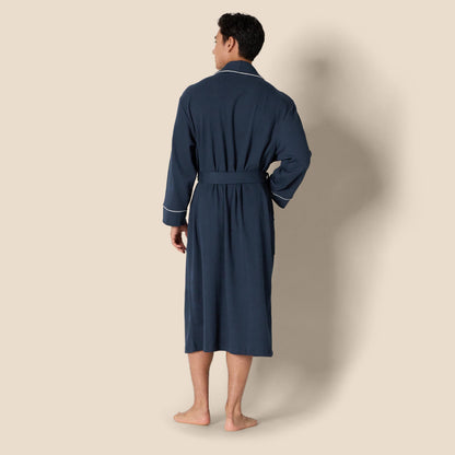 Amazon Essentials Men's Lightweight Waffle Bathrobe (Available in Big & Tall), Navy, XL-XXL