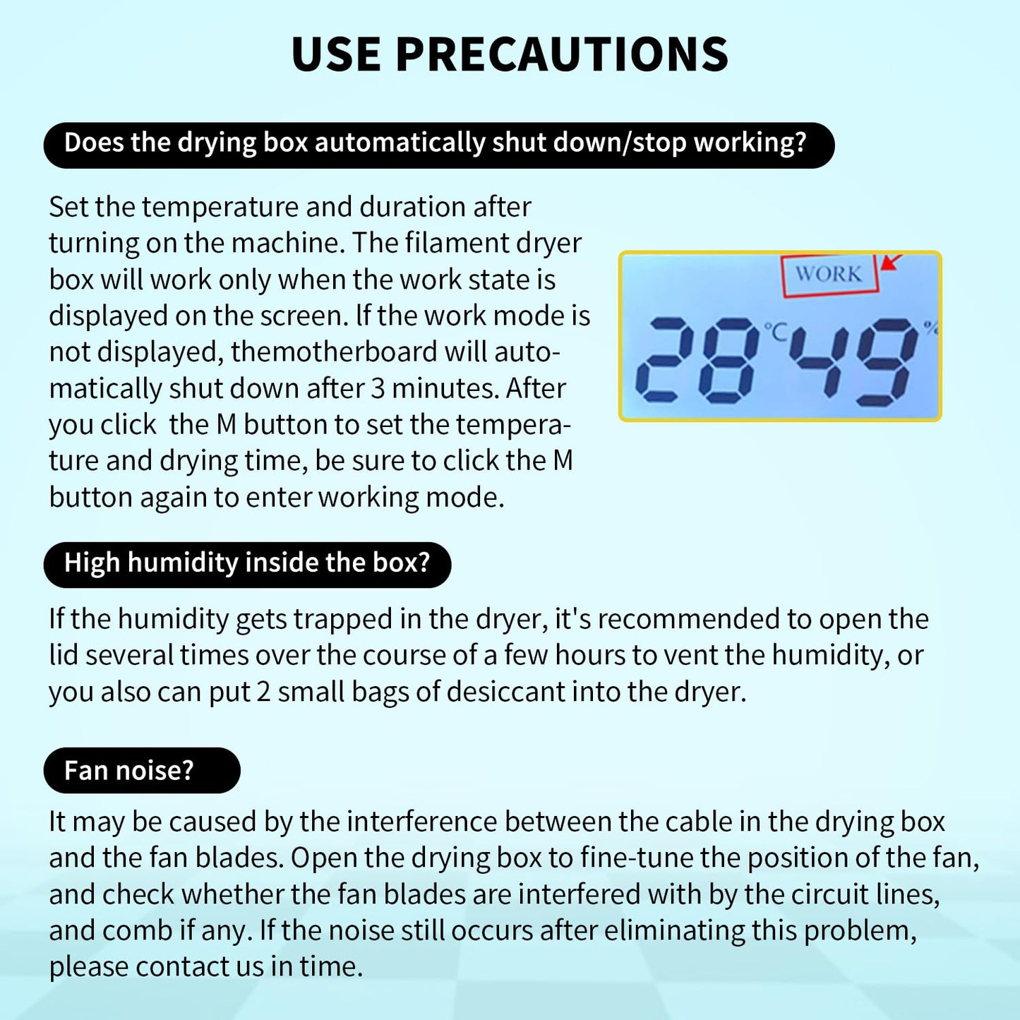 3D Printer Filament Dryer, Sovol SH01 Filament Dehydrator Spool Holder, Dry Box for Keeping Filament Dry During 3D Printing, Compatible with 1.75mm, 2.85mm PLA PETG TPU ABS Material