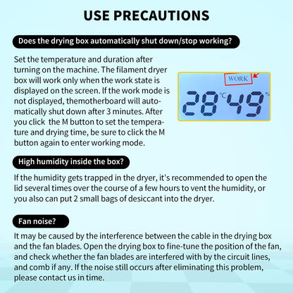 3D Printer Filament Dryer, Sovol SH01 Filament Dehydrator Spool Holder, Dry Box for Keeping Filament Dry During 3D Printing, Compatible with 1.75mm, 2.85mm PLA PETG TPU ABS Material