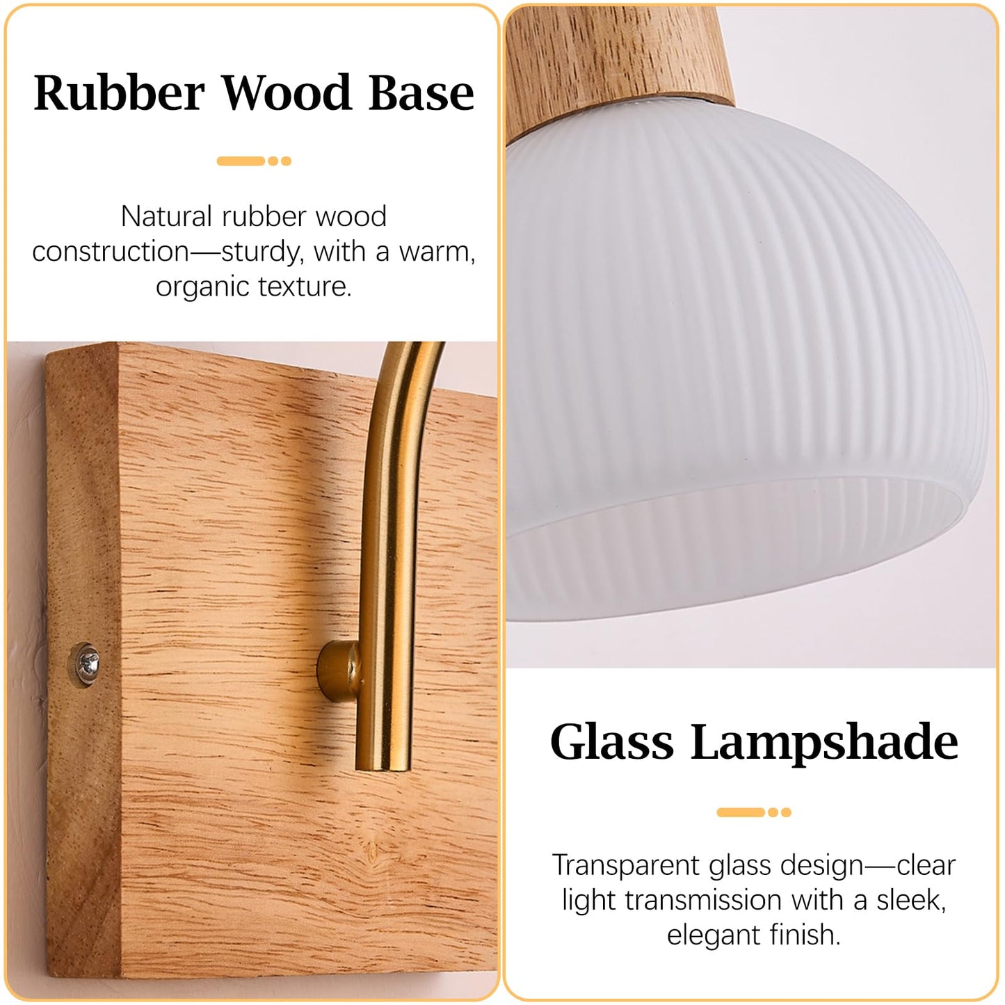 RXPVUXE Globe Milk White Glass Wall Lamp Nordic Solid Wood Wall Sconce Adjustable Bedroom Bedside Reading Lighting, Modern Retro Half Globe Wooden Home Decor Lighting Fixture for Loft Living Room