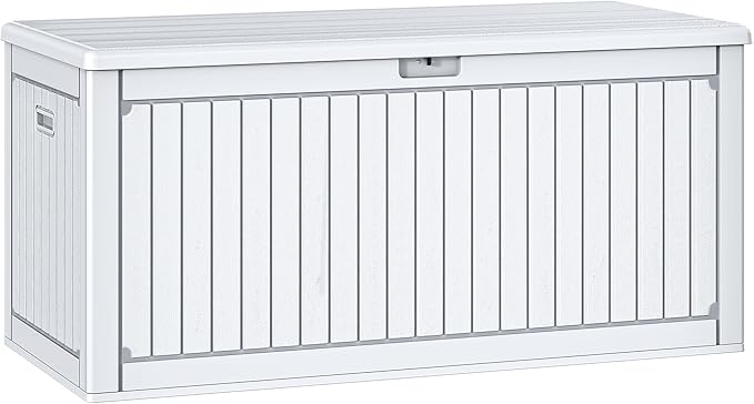 YITAHOME 260 Gallon Large Deck Box with Divider & Side Handles, Outdoor Double-Wall Storage for Patio Furniture Cushions, Garden Pool Accessories, Waterproof & Lockable