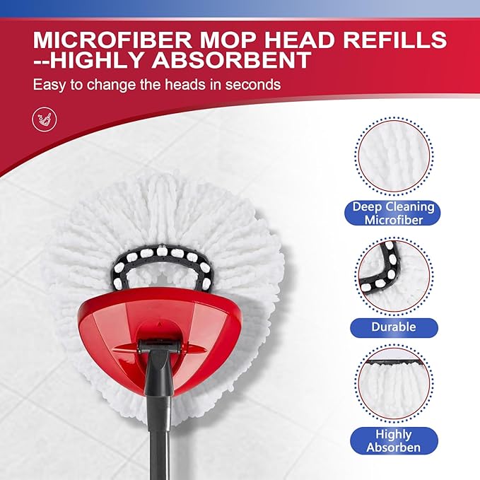 7 Pack Reusable Microfiber Mops Pads Compatible
