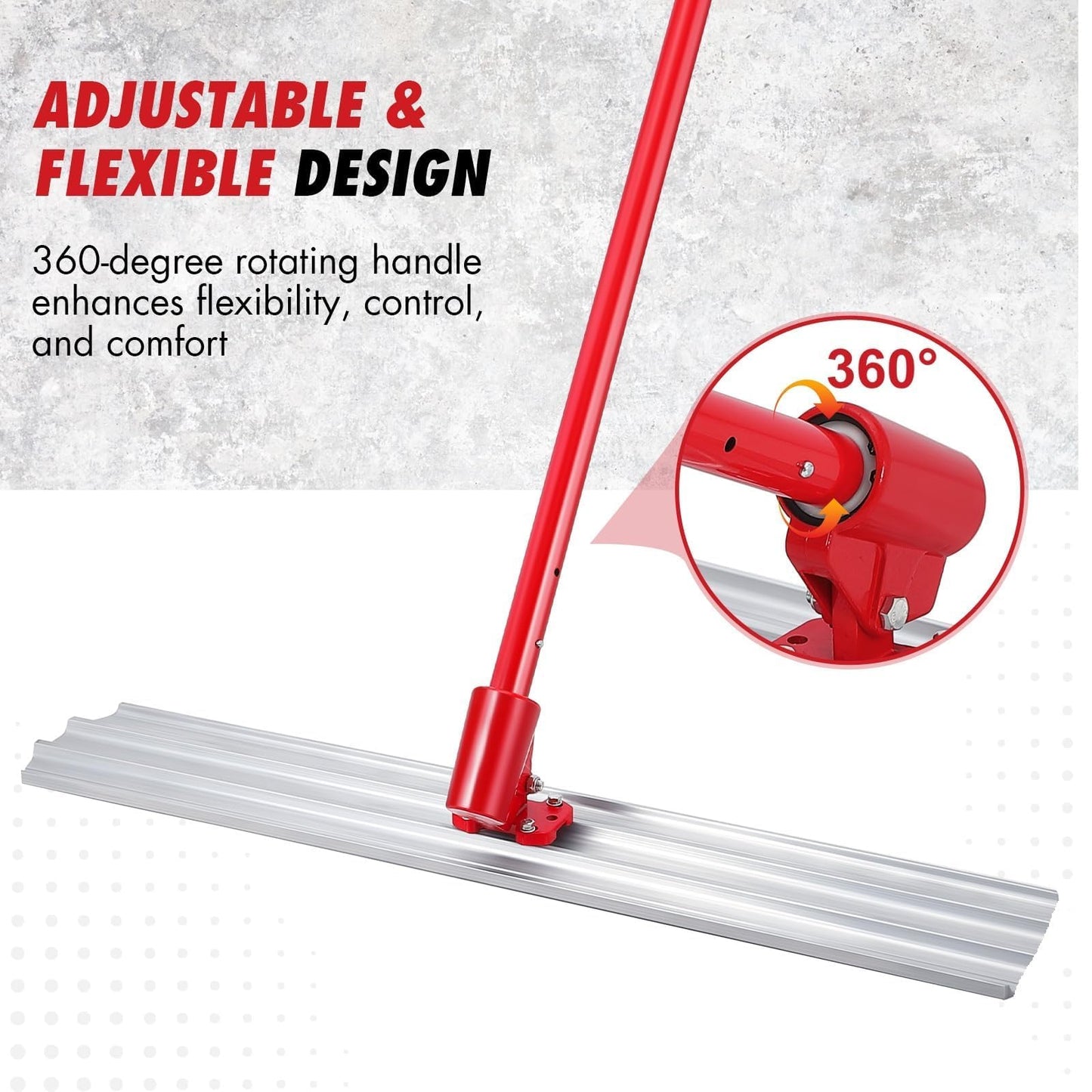 Concrete Bull Float Kit 48x8", Magnesium Square Edge Bull Floats with 47.2" Extendable Handles x 4, Concrete Bull Float Tools for Concrete Finishing