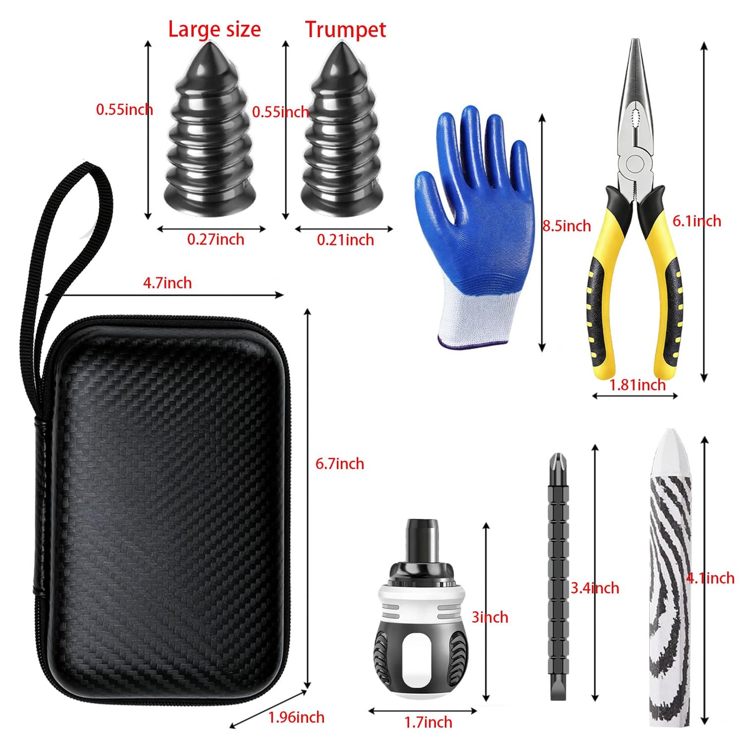 Drovanta Tire Screw Plug Repair kit - No Need to Remove The tire, tire sidewall Repair kit, Patch Plug Tool and Portable Storage Bag - Quick Flat tire Repair for Cars, Trucks, Motorcycles and SUV