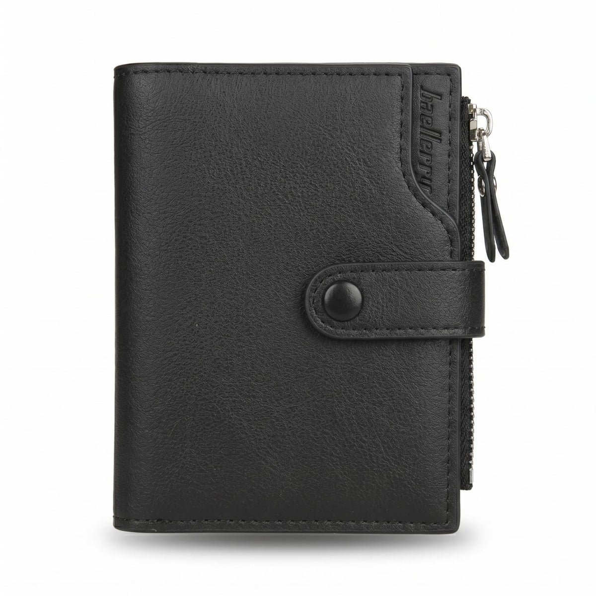 HAISHIDS Men's Trifold Nappa Leather Wallet, 15 Card Slots, RFID Protection, Portrait Format, Black