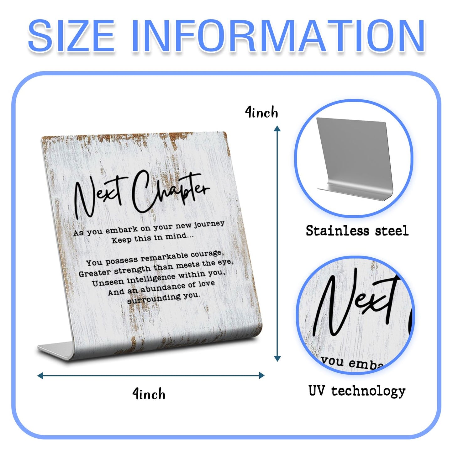 TRCENDE Next Chapter Gift For Coworker & Mentor, Retirement Farewell Gift For Teacher, Home Office Metal Sign Plaque XLk223