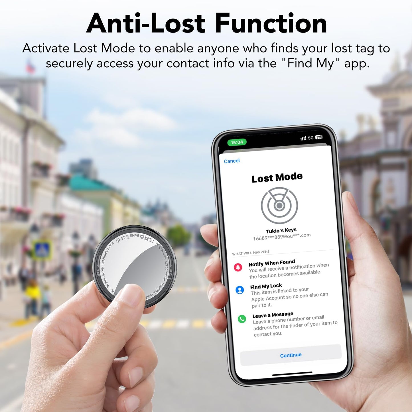 Air Tracker Tag Bluetooth Item Finder-4 Pack, Compatible with Apple Find My APP (iOS Only), 100dB Beep, Smart Tag Replaceable Battery, air tag and Locator for Keys/Luggage/Bags/Wallets etc., Black