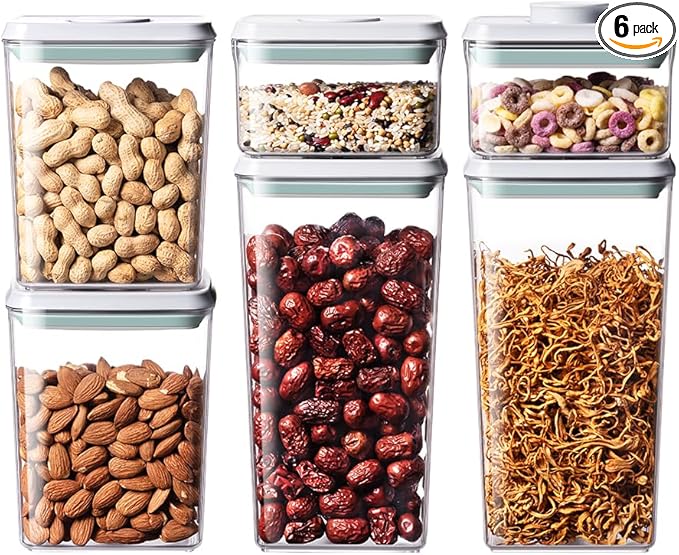 Pop Food Storage Containers Set, One Button Opening BPA-Free Food Containers