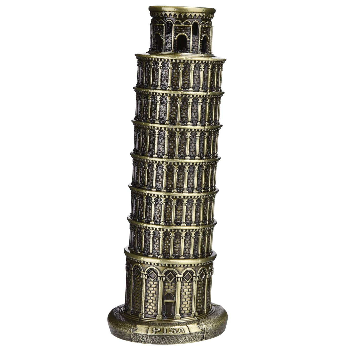 Cutbar 8.7 Inch Leaning Tower of Pisa Architecture Model, Retro Famous Italy Building Souvenir Figurines for Home Desktop Decoration Gifts(Bronze)