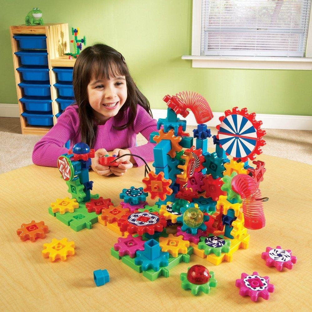 Learning Resources Gears! Gears! Gears! Lights & Action Motorised Building Set, Gears & Construction Toy, STEM Toys, Gears for Kids