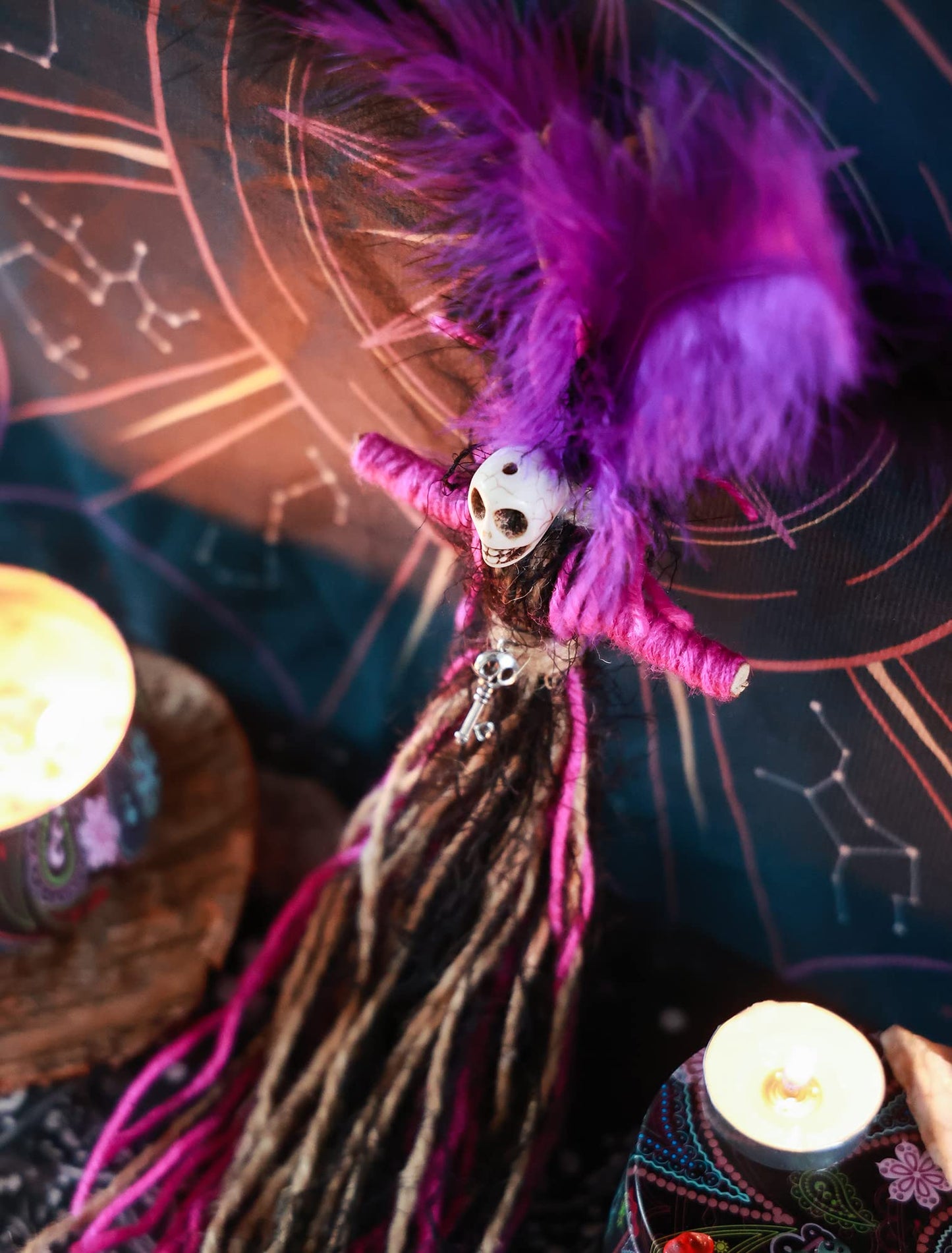 Nosadi Voodoo Doll Real Handmade Creepy Dolls Set Horror Voodoo Supplies Skull Witches Poppet for Halloween Birthday Christmas Party Gift Decoration