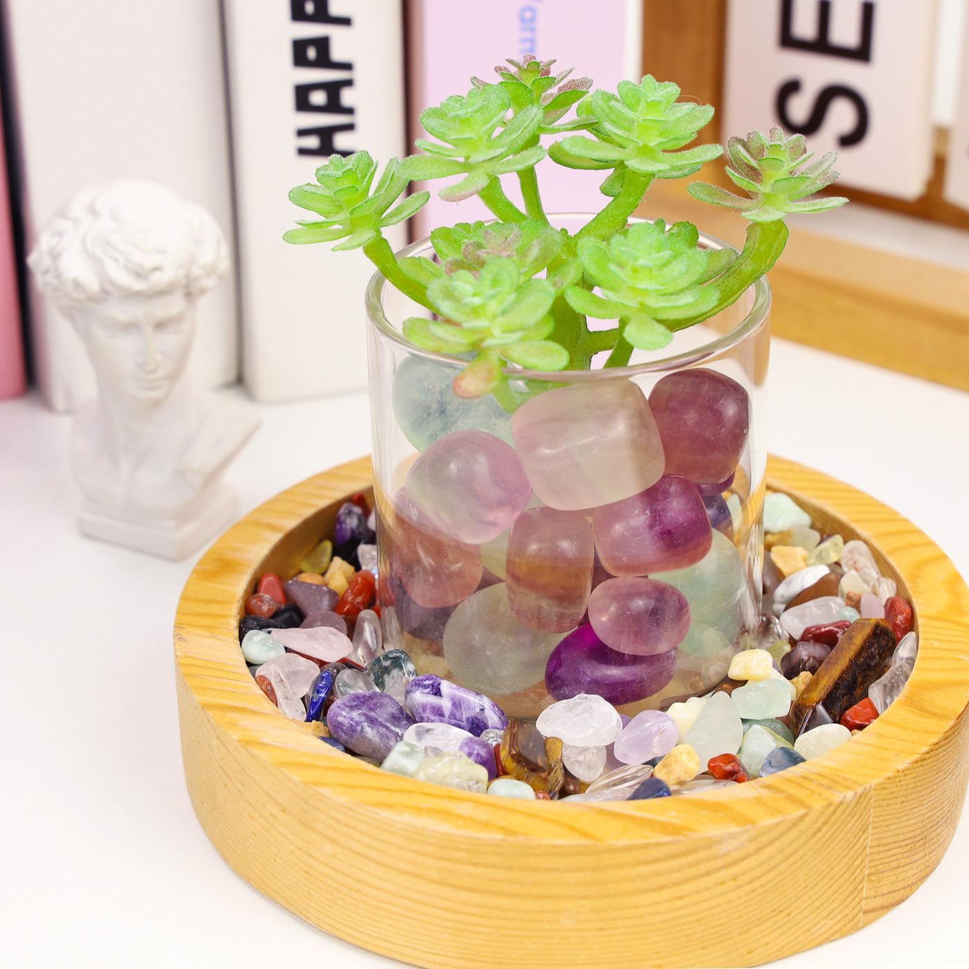 DUQGUHO Fluorite Crystals Healing Crystal Stones Set Natural Crystals Bulk Irregular Stones 0.45 lbs