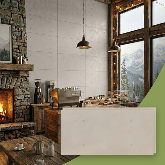 EverStone Modern Smooth Faux Concrete Panel, 48 1/4"W x 24 1/8"H x 7/8"D, Drift Clay