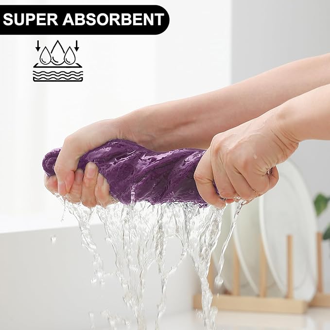 Homaxy Kitchen Towels and Dishcloths Set, 12 x 12 and 13 x 28 Inches, Super