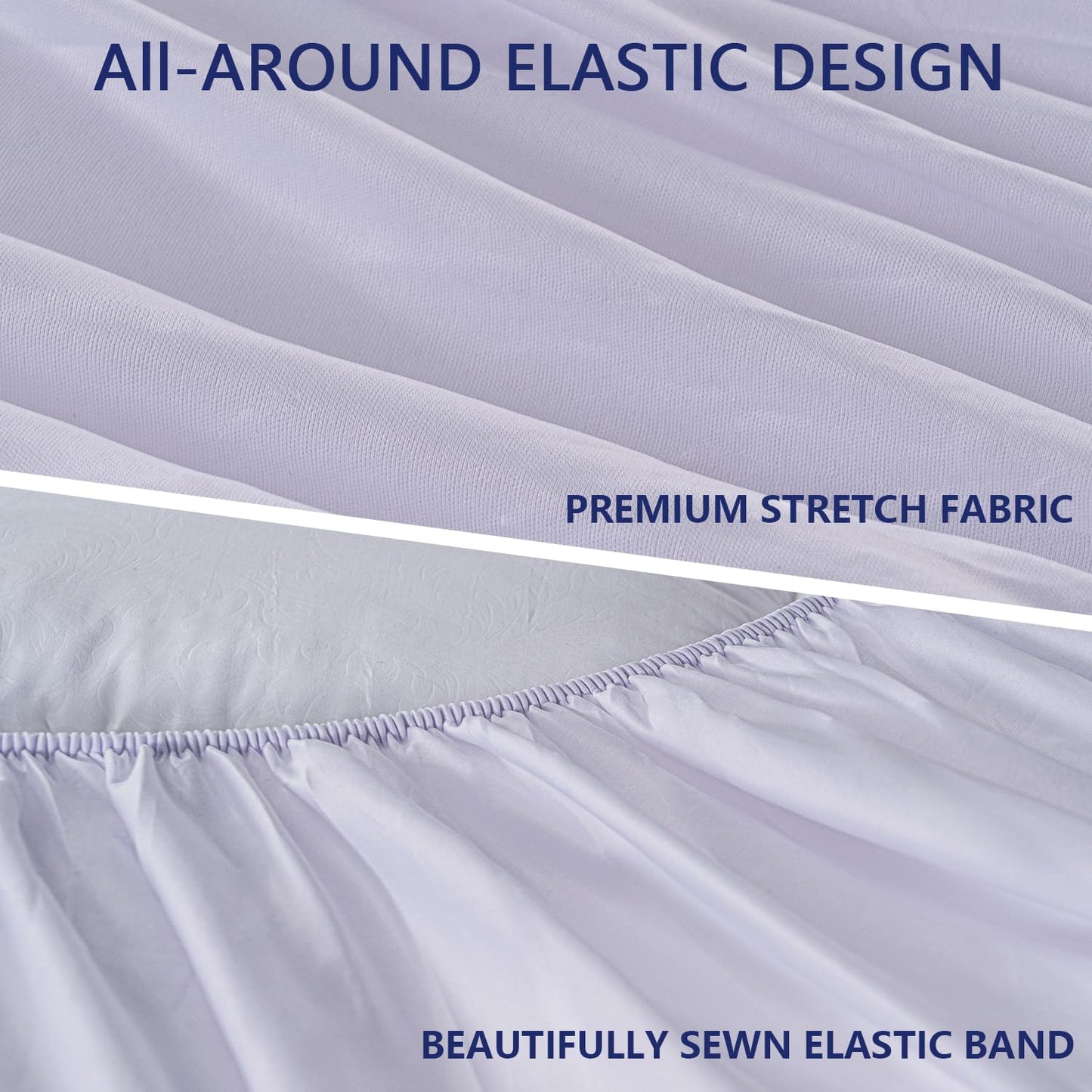 Marine Moon Mattress Topper Queen, Cooling Plush Bed Thick Pillow Top Pad, Hotel Quality Down Alternative for Queen Size with Deep Pocket,Soften Hardened Bed