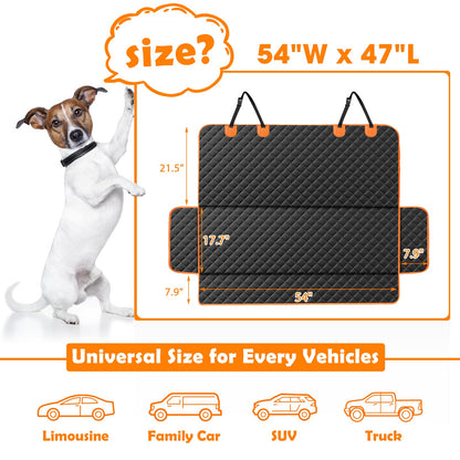 JOEJOY Dog Car Seat Cover - Waterproof Back Seat Cover for Dogs, Non-slip & Scratch Proof Car Seat Cover for Dogs, Easy to Clean Car Back Seat Cover Universal fits SUVs Cars