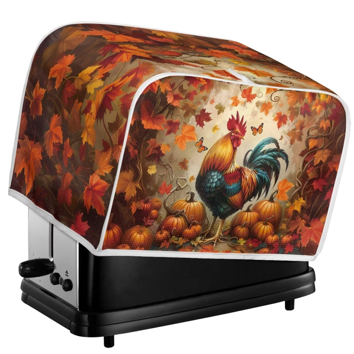 ASQVTIFE Maple Leaf Toaster Covers for Kitchen Fall Decorations for Home 4 Slice Toaster Covers for Kitchen Bread Machine Oven Dust Cover Thanksgiving Decoration Greasy Protection Anti Sputtering