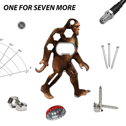 Haigoo Sasquatch Multi-Tool 2 Pack, Tool-a-Long Stainless Steel Tool Carabiners, Compact Stainless Steel Construction for Hiking, Kayaking, Camping, Travel and Outdoor Sasquatch Gifts for Men Women