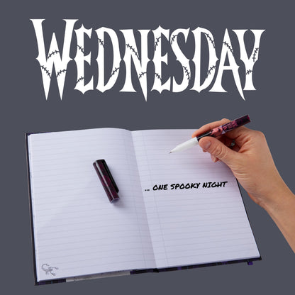 Wednesday A5 Notebook and Ballpoint Pen Set for Girls Teens Journal School Supplies Lined Notepad Cute Stationery Set Writing Kit Gifts for Girls