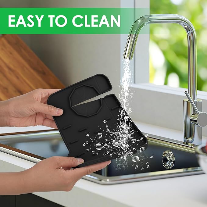 Sink Faucet Splash Guard Mat Silicone Soap Dish Pad Faucet Handle Drip Catch