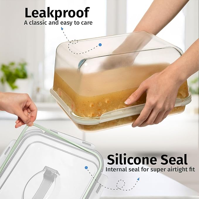 6500 ML / 220 oz / 28 Cup LARGE Glass Food Storage Container