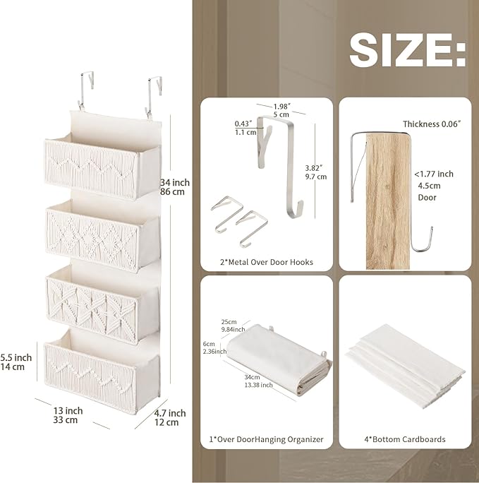 Over the Door Organizer Macrame Boho Nursery Storage