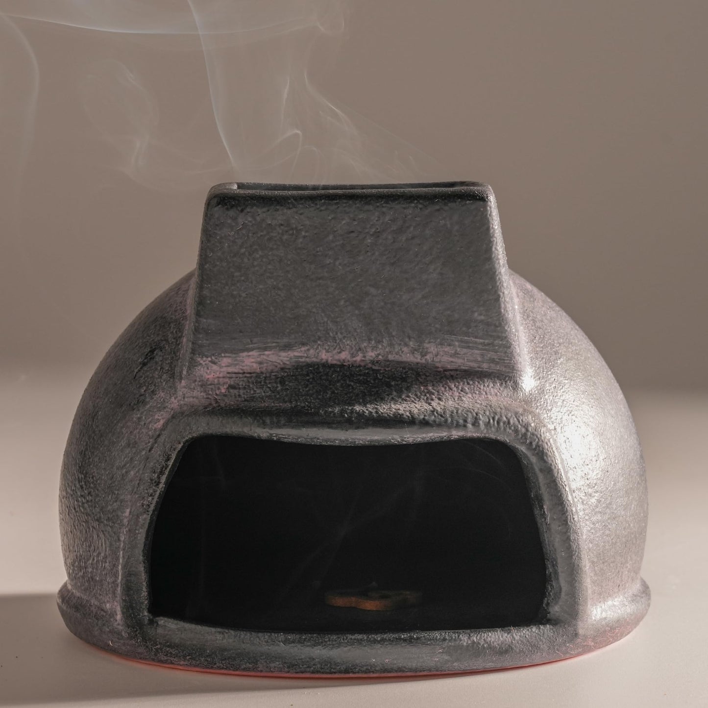 Terracotta Palo Santo Holder, Mini Mexican Style Chiminea Clay Incense Burner, Ceramic Aromatherapy Holder for Meditation, Yoga, Home Decor, Unique Meditation Gift