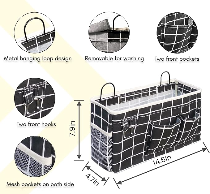2pcs Large Wall Hanging Organizer Bag, Linen Fabric Door Hanging Storage Baskets