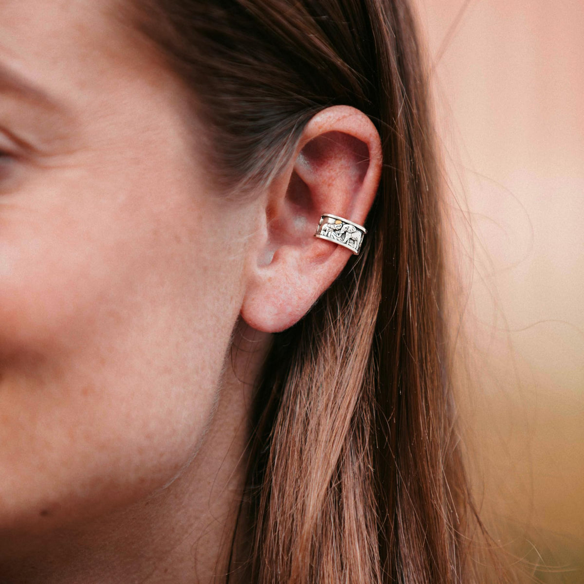 Ear Cuff 925 Sterling Silver Elephant Cuff Earrings Hypoallergenic Ear Cuffs Non Piercing Earring Cartilage Cuff Earring Elephant Clip On Cuff Earring for Women