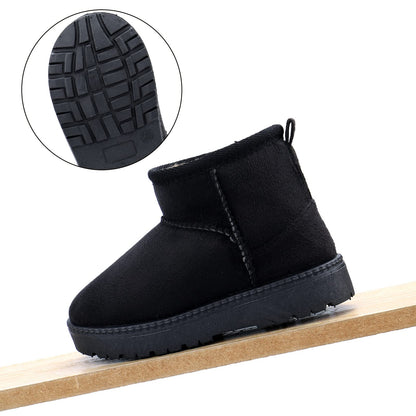 MK MATT KEELY Baby Winter Booties for Toddlers Kids Boy Girl Warm Snow Boots Plush Shoes with Soft Rubber Sole Black