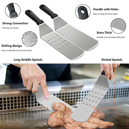 Blackstone Griddle Accessories, 30PCS Grilling Accessories for Outdoor Grill, Grill Accessories with Spatula, Basting Cover, Egg Rings for Outdoor BBQ, Camping, Teppanyak