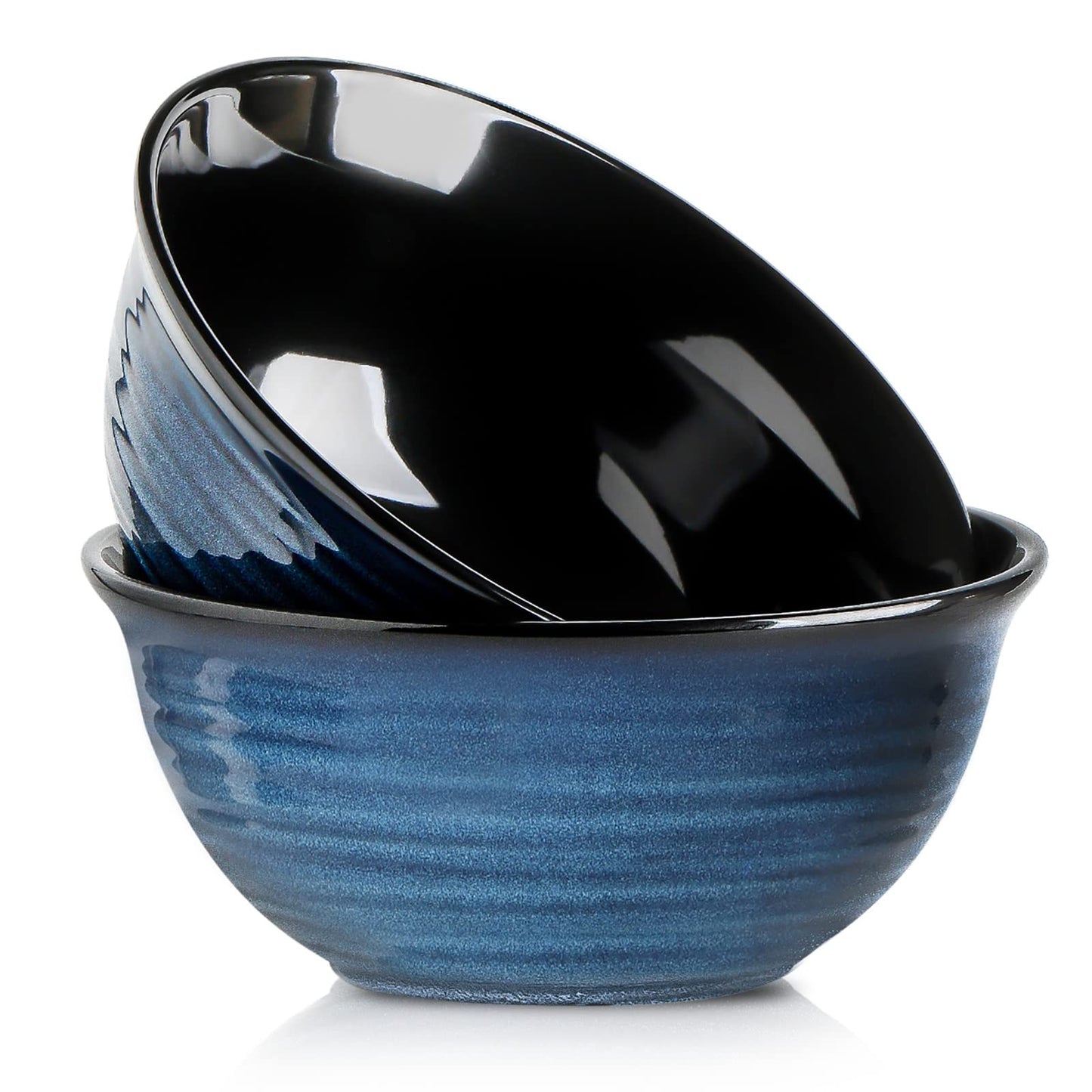 HASENSE Ceramic Serving Bowls, 9 Inch Large Salad Bowls for Kitchen, 84 Ounce Mixing Bowl Set of 2, Ideal for Soup Pho Pasta Popcorn, Dishwasher & Microwave Safe(Blue)