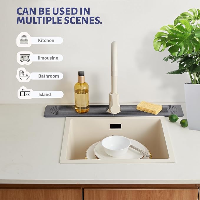 Stone Faucet Mat for Kitchen Sink，Super Absorbent Diatomite Fast Drying Stone