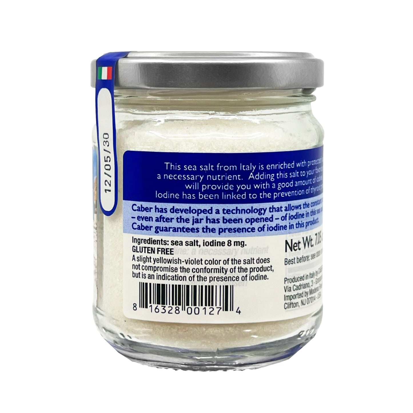 Sanniti Seasonello Fine Iodized Sea Salt, 7.05 oz – From The Sardanian Sea, Gluten-Free, With Protected Iodine, Great for All Your Dishes [Pack of 3]