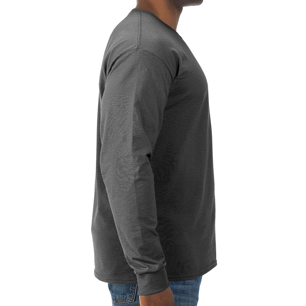 Jerzees Mens Dri-Power Long Sleeve T-Shirt Fashion t Shirts, Heather Black, XX-Large US