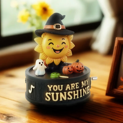 You are My Sunshine Halloween Music Box – Hand-Crank Resin Figurine, Cute Sunflower Pumpkin Theme Gift for Her, Kids & Home Décor, Seasonal Yet Timeless Keepsake