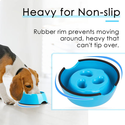 SuperDesign Slow Feeder Dog Bowls Cat Bowls- Anti-Gulping Puppy Slow Feeder Bowl for Dry Wet Raw Food Non-Slip Slow Feeder for Small Medium Large Breed