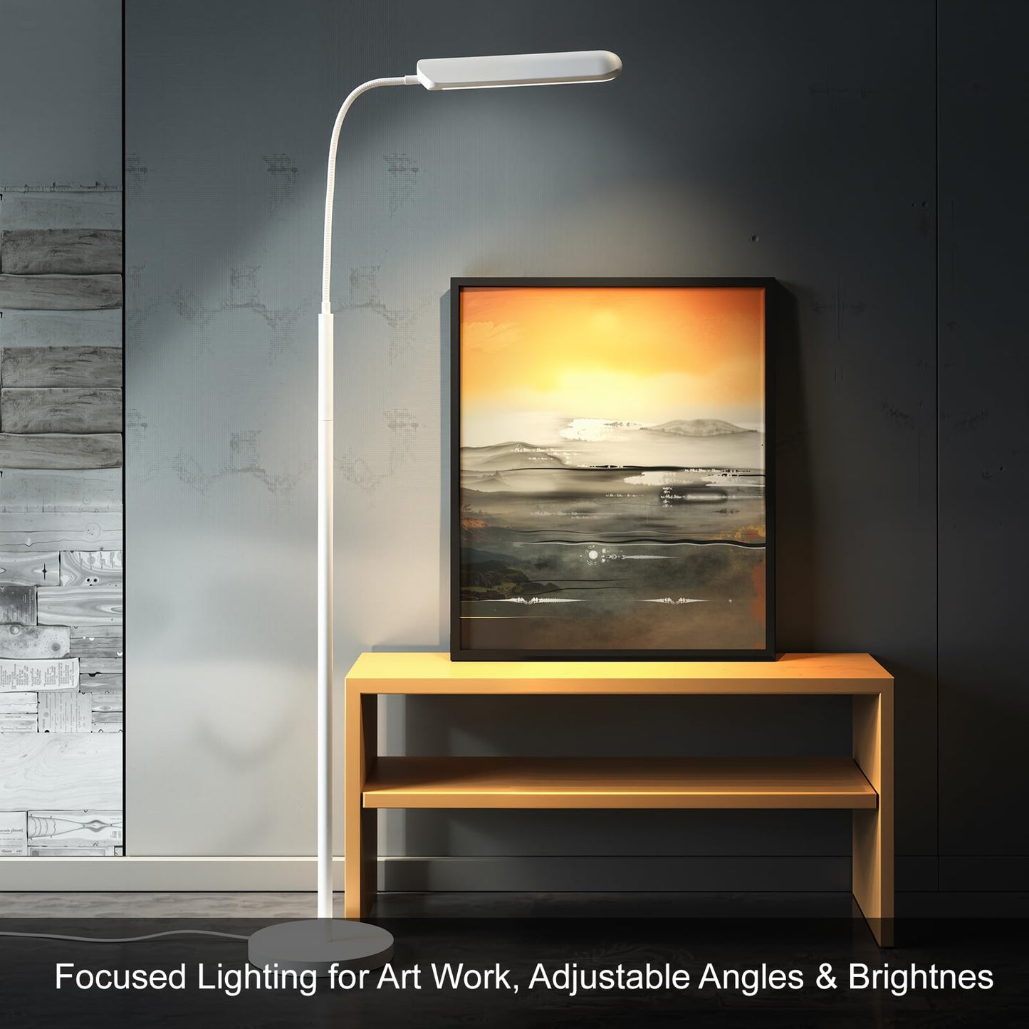 FRIDEKO HOME 2 Pack Dimmable LED Floor Lamps,1800LM 4CCT Gooseneck Light w/Remote& Touch Control, Eye-Friendly Task Lamp for Painting Over Chair Crafts Lash Extensions Bedroom Office Living Room White