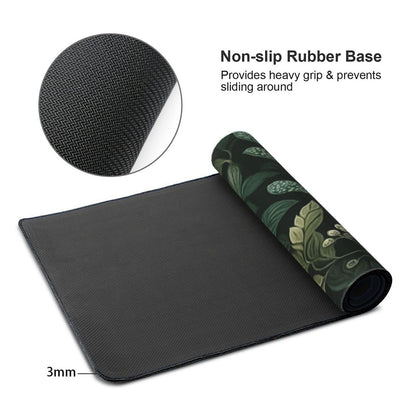 ModrnGld XXL Gaming Mouse Pad 35.4 x 15.7 Inch, Large Floral Desk Mousepad with Vintage Botanical Design, Water-Resistant, Stitched Edges, Non-Slip Rubber Base Desk Mat