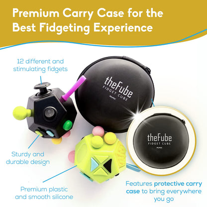 PILPOC Fidget Cube Dodecagon for Reducing Anxiety, Fidget Toy for Adults and Kids, Anxiety Cube Toy – Black