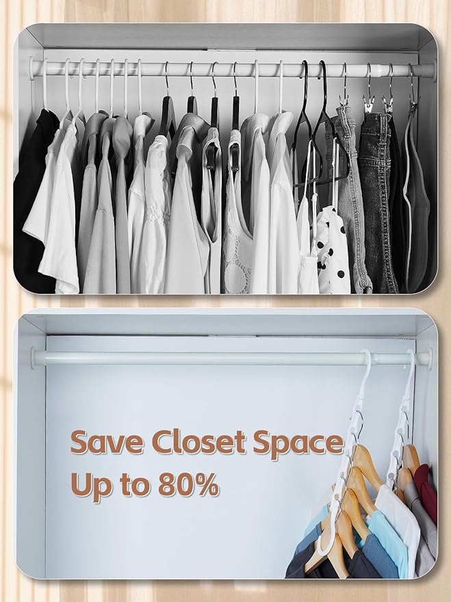 HOUSE DAY White Magic Plastic Hangers Space Saving Organizers and Storage