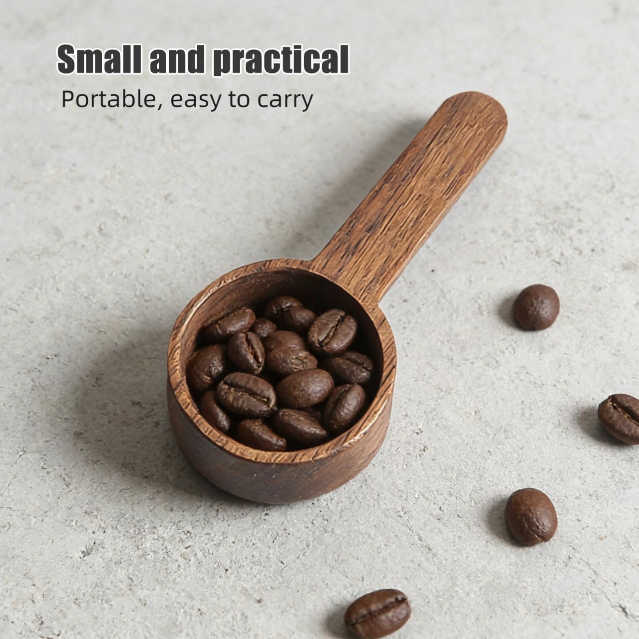 HEANUJJ 2pcs Wooden Coffee Spoon 1/4 Cup Measuring Coffee Ground Spoon - Wood Tablespoon for Sugar Tea Bath Salt Ground Canisters Jar Portable