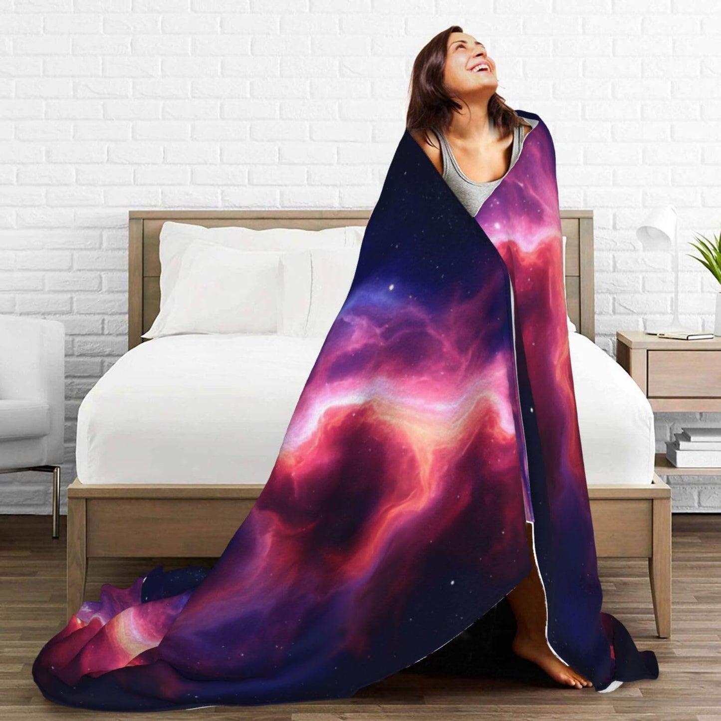 Perinsto Galaxy Throw Blanket Ultra Soft Warm All Season Decorative Fleece Blankets for Bed Chair Car Sofa Couch Bedroom 80"X60"