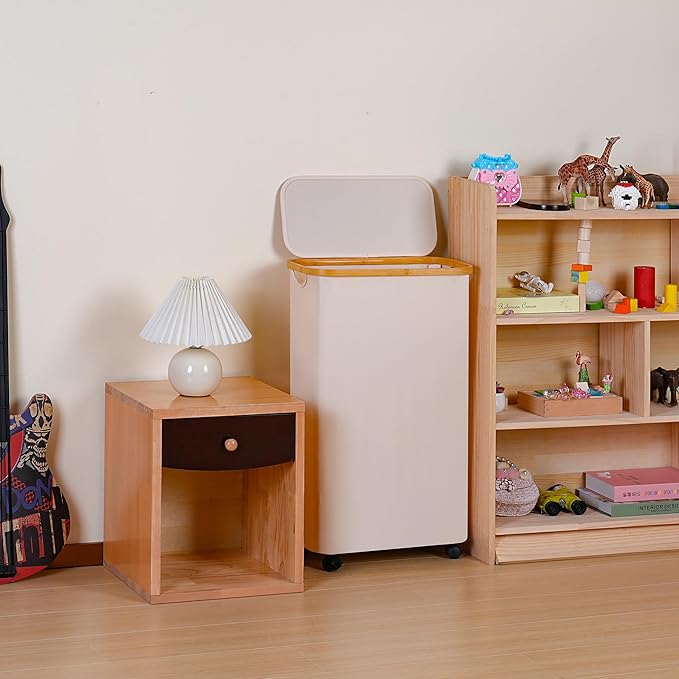 Slim Laundry Basket with Wheels, Narrow Hampers