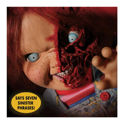 Mezco Toyz Designer Series Child's Play 3 Talking Pizza Face Chucky 15-Inch Mega Action Figure with Voice
