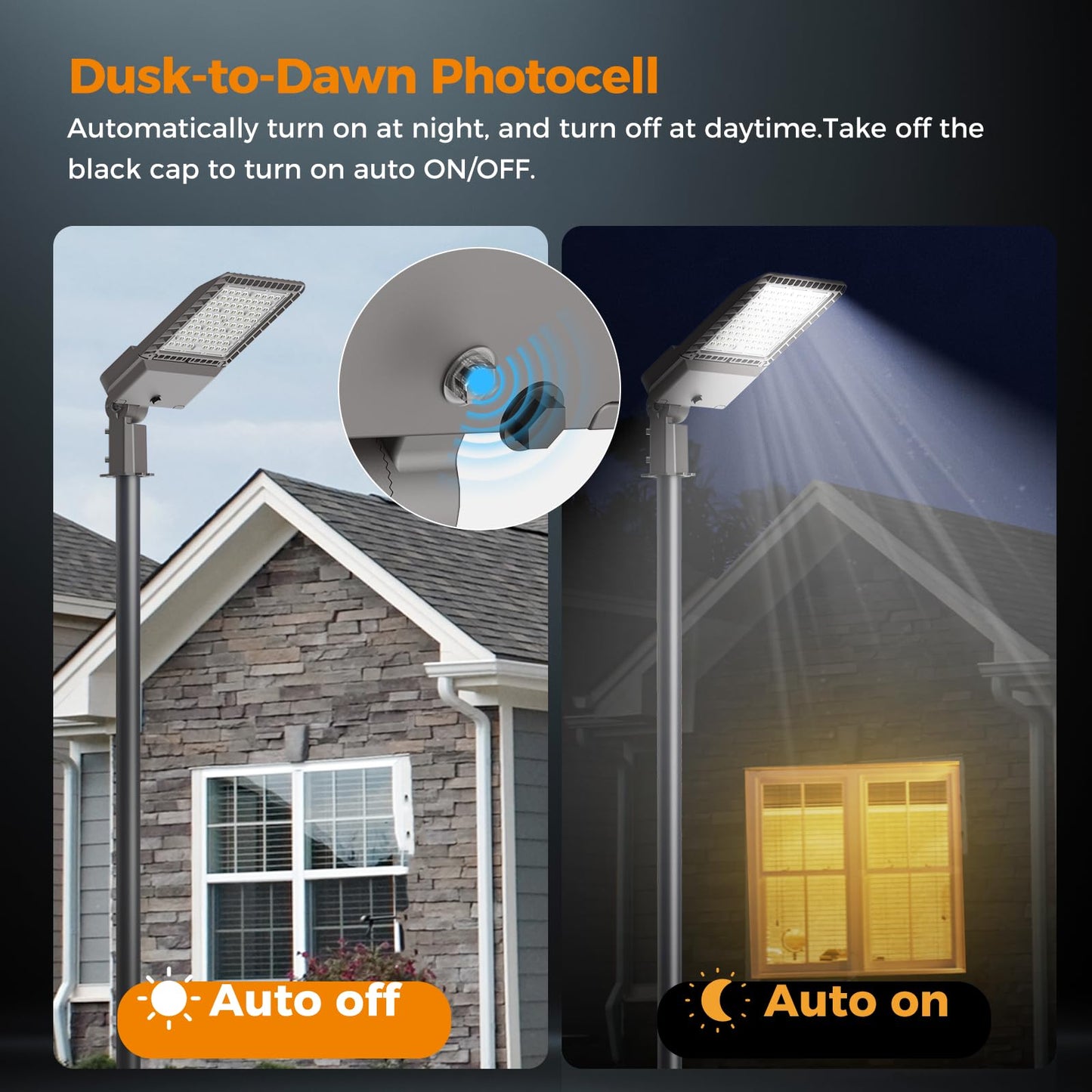 AIKVSXER 240W LED Parking Lot Lights 60000LM 6000K Street Light, Dusk to Dawn Photocell IP65 Waterproof Commercial Outdoor Area Lighting for Parking Street Roadway Yard Warehouse Garage 3 Pack