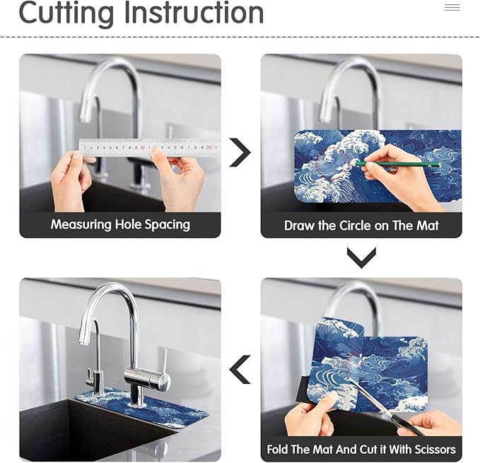 Kitchen Sink Splash Guard 1 PC 14.7 Inch Sink Faucet Mat Splash Guard
